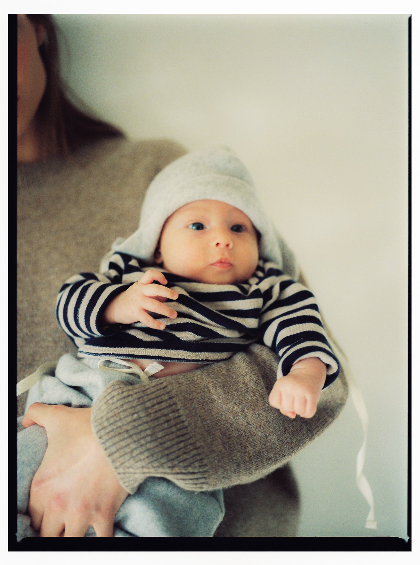 Beige Bamboo Baby Bonnet