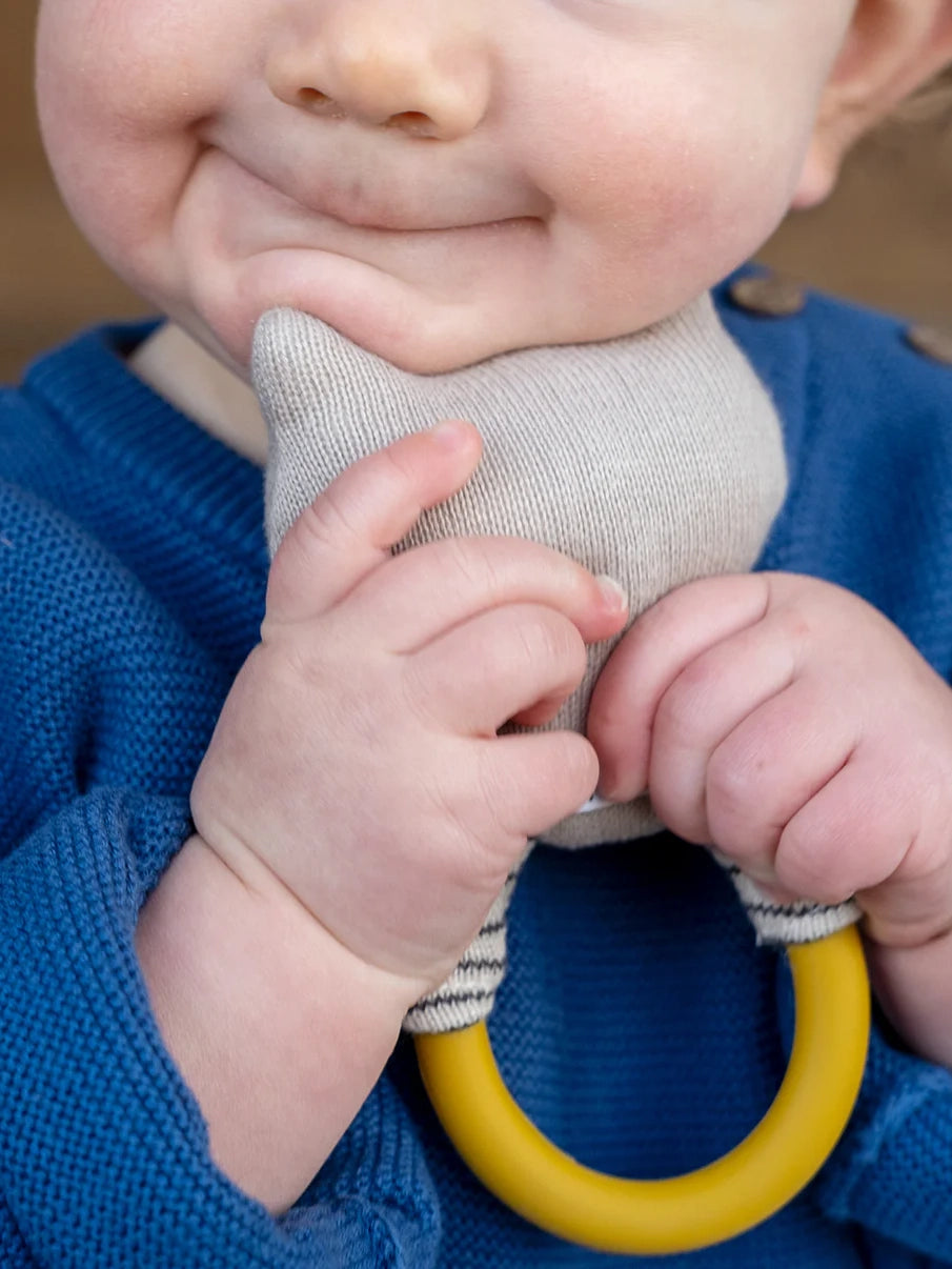 Cat Knit & Silicone Teether Rattle