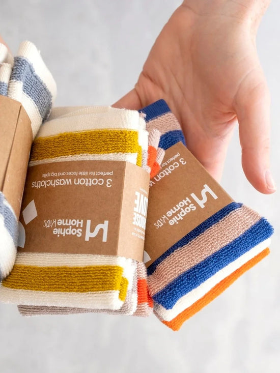 Striped Citrus Terry Washcloths