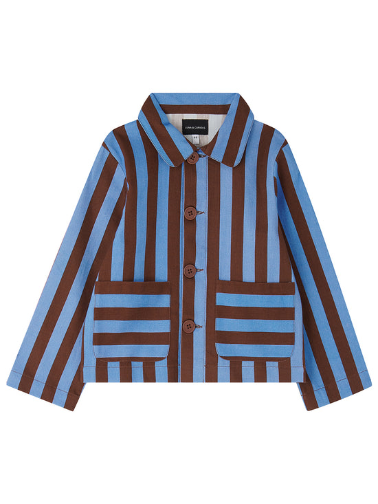 Brown & Cornflower Stripe Arnie Jacket