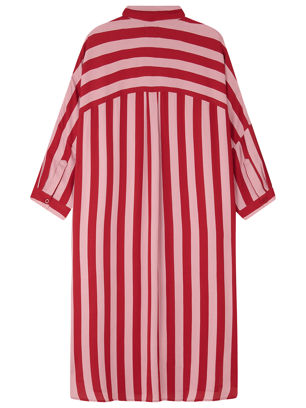 Pink & Red Stripe Shirt Dress