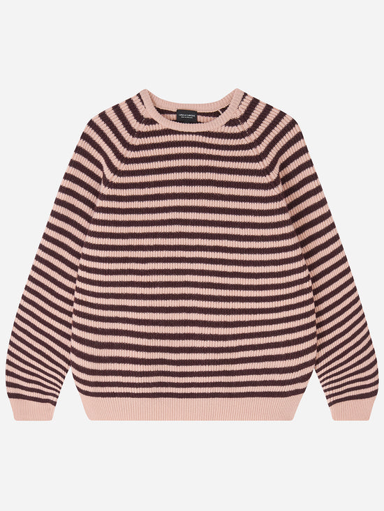 Peaches & Cocoa Stripe Rib Knit Jumper