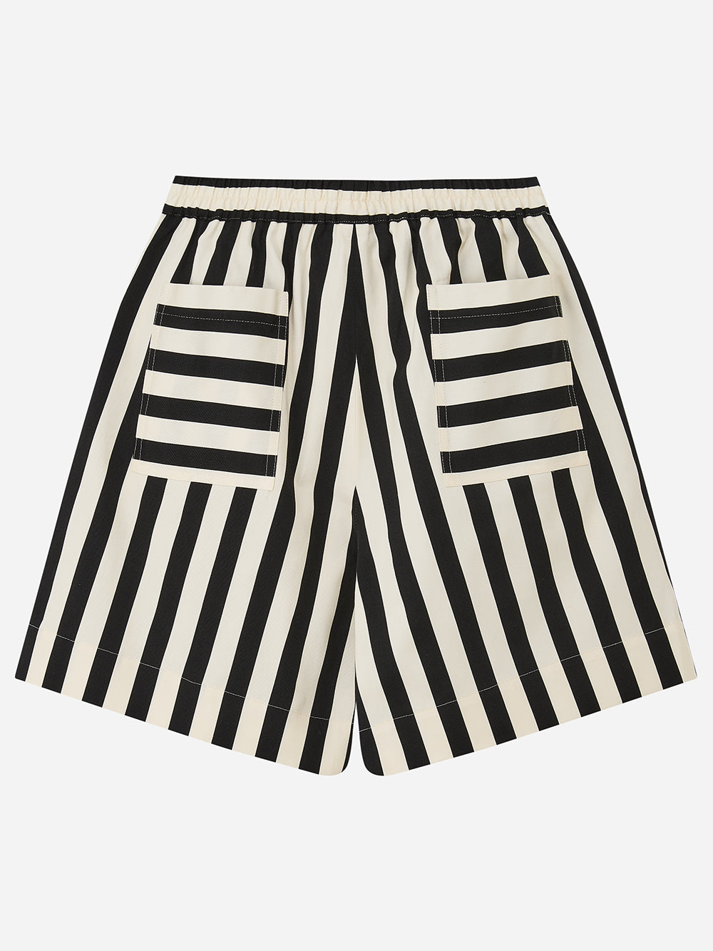 Black Striped Wide Leg Shorts