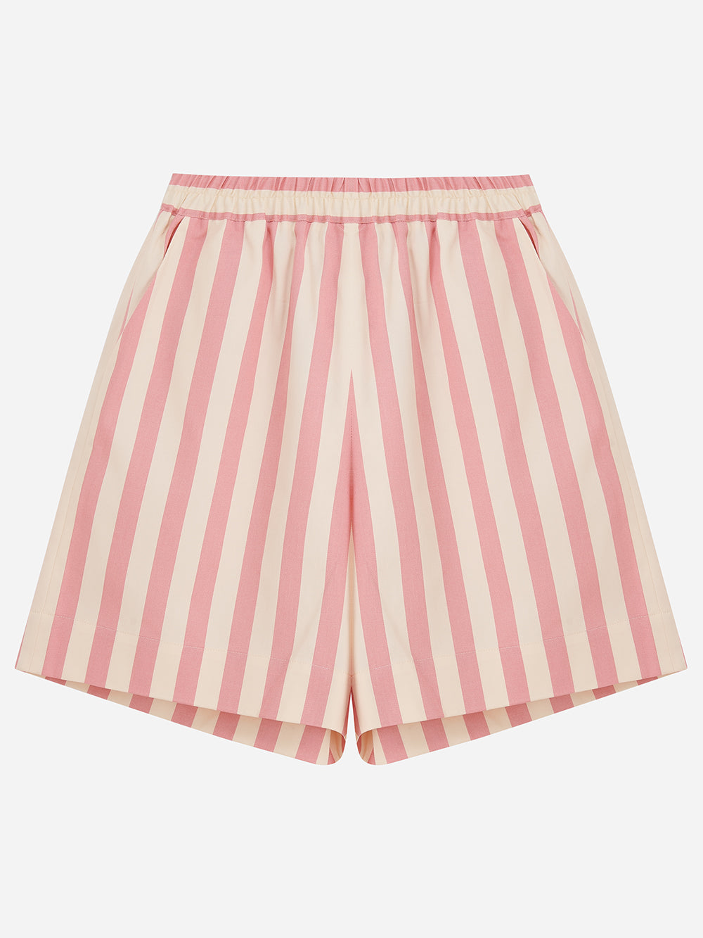 Pink Striped Wide Leg Shorts