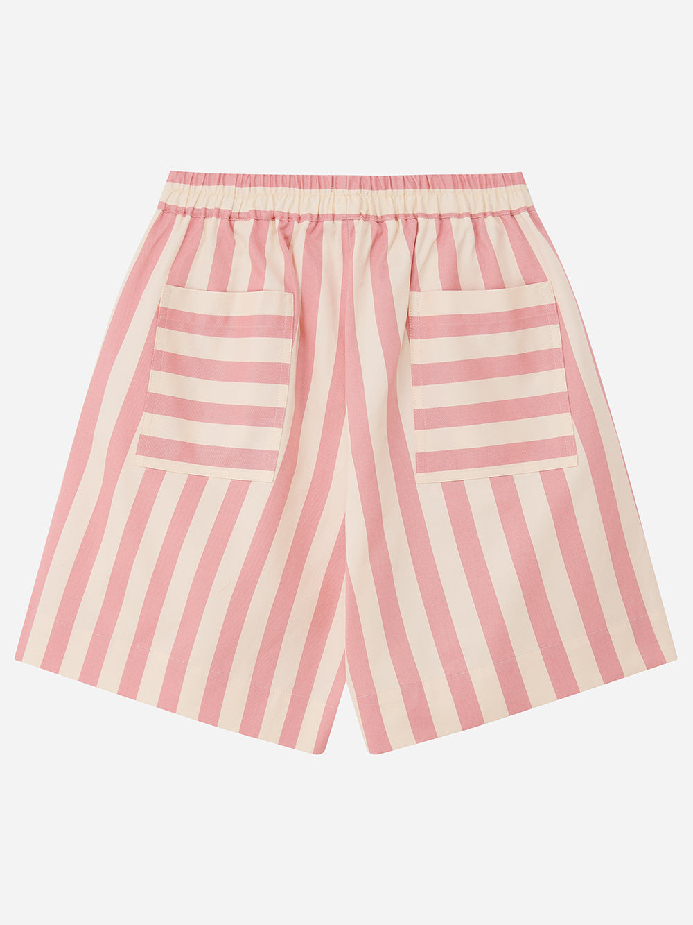 Pink Striped Wide Leg Shorts