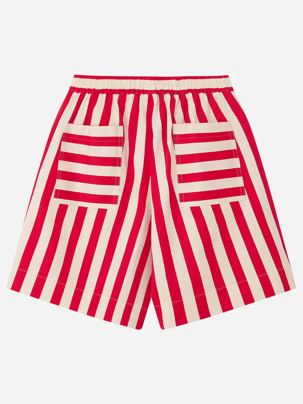 Red Striped Wide Leg Shorts