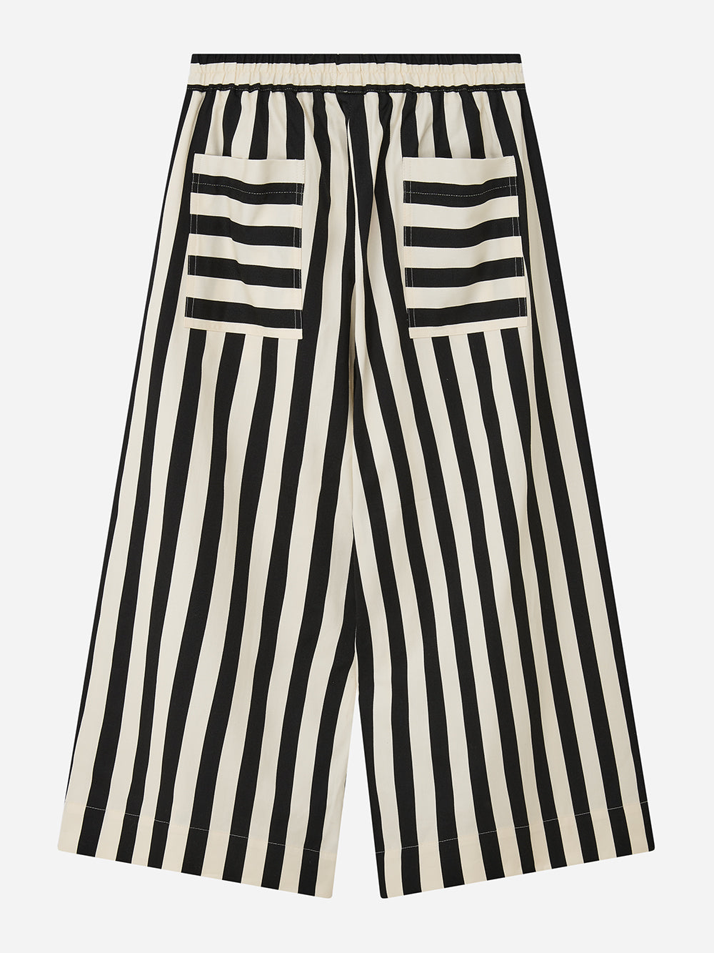 Black Striped Wide Leg Trousers