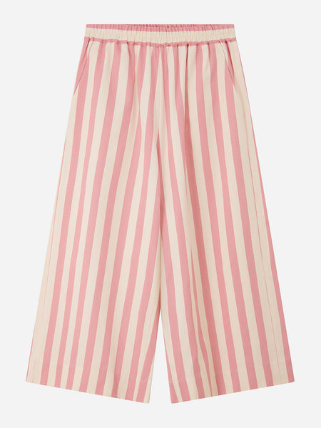 Pink Striped Wide Leg Trousers1