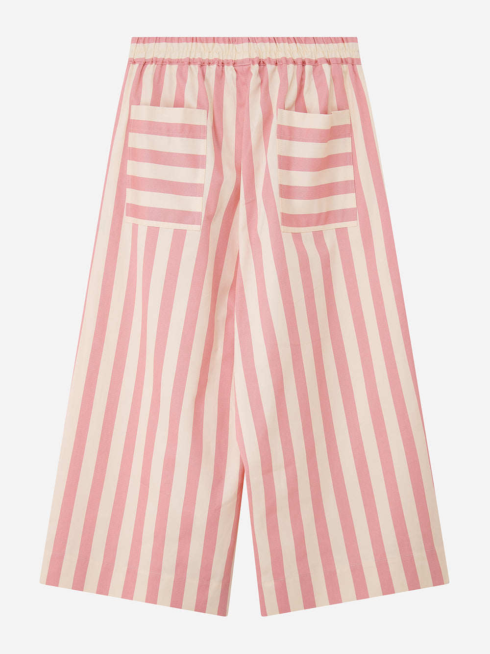 Pink Striped Wide Leg Trousers