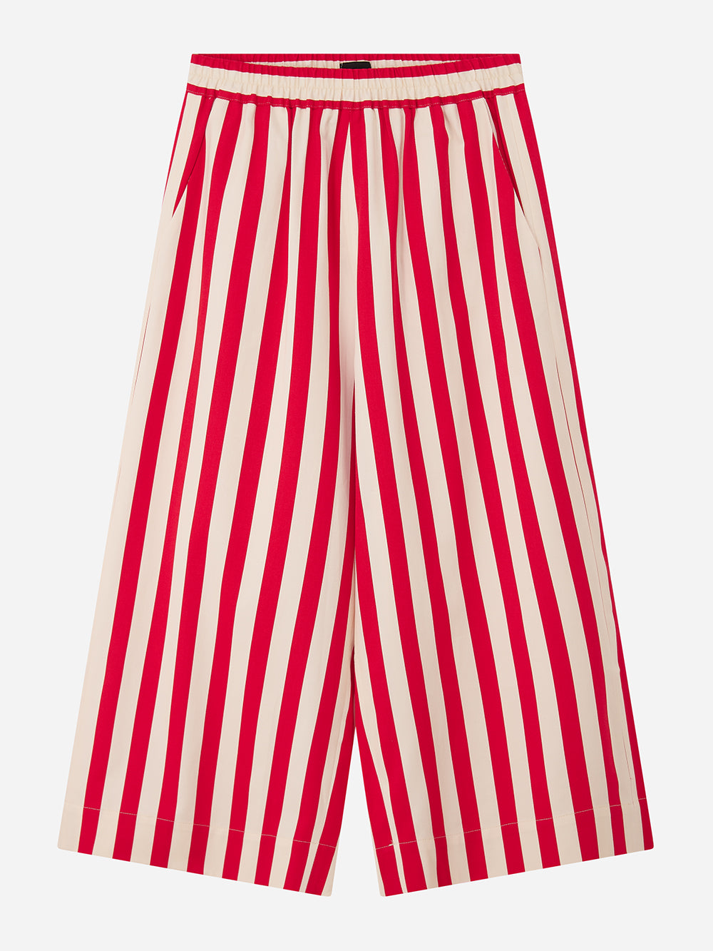 Red Striped Wide Leg Trousers
