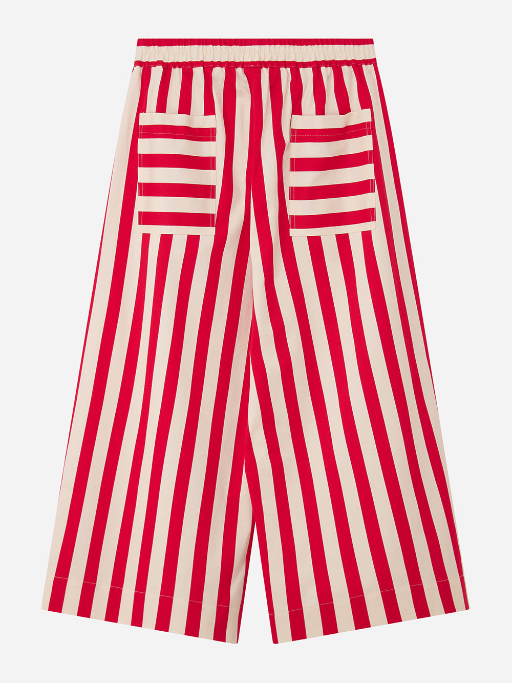 Red Striped Wide Leg Trousers