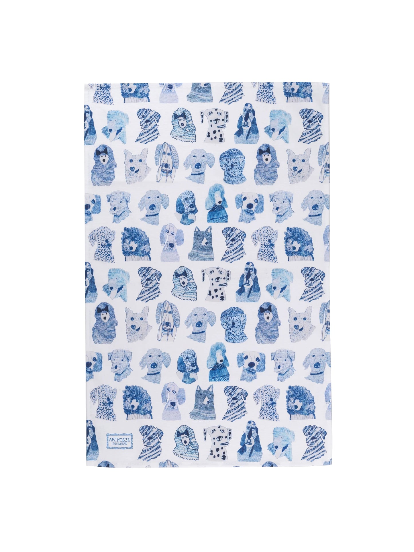 Blue Dogs Tea Towel