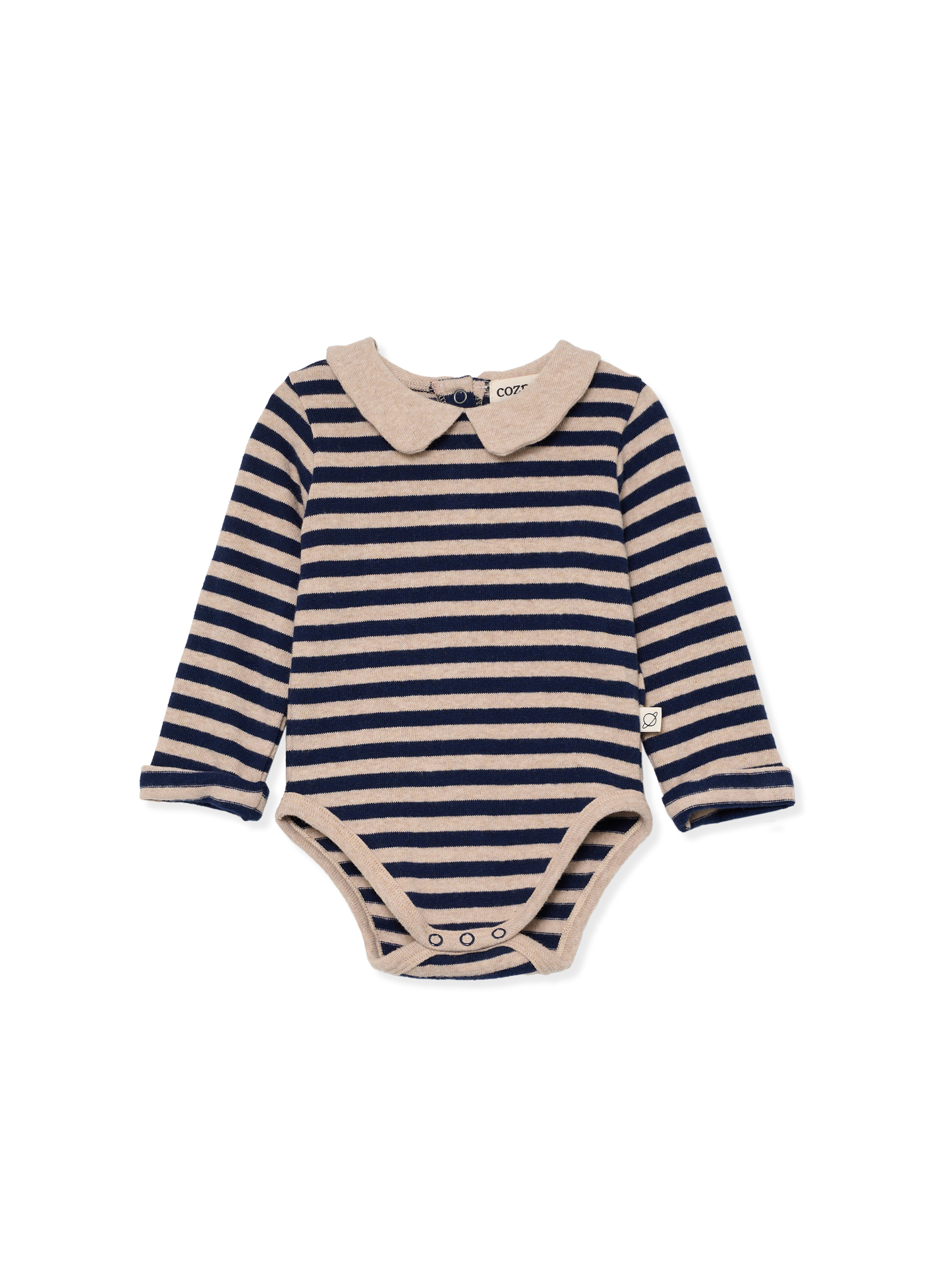 Soft Striped Navy Collared Bodysuit