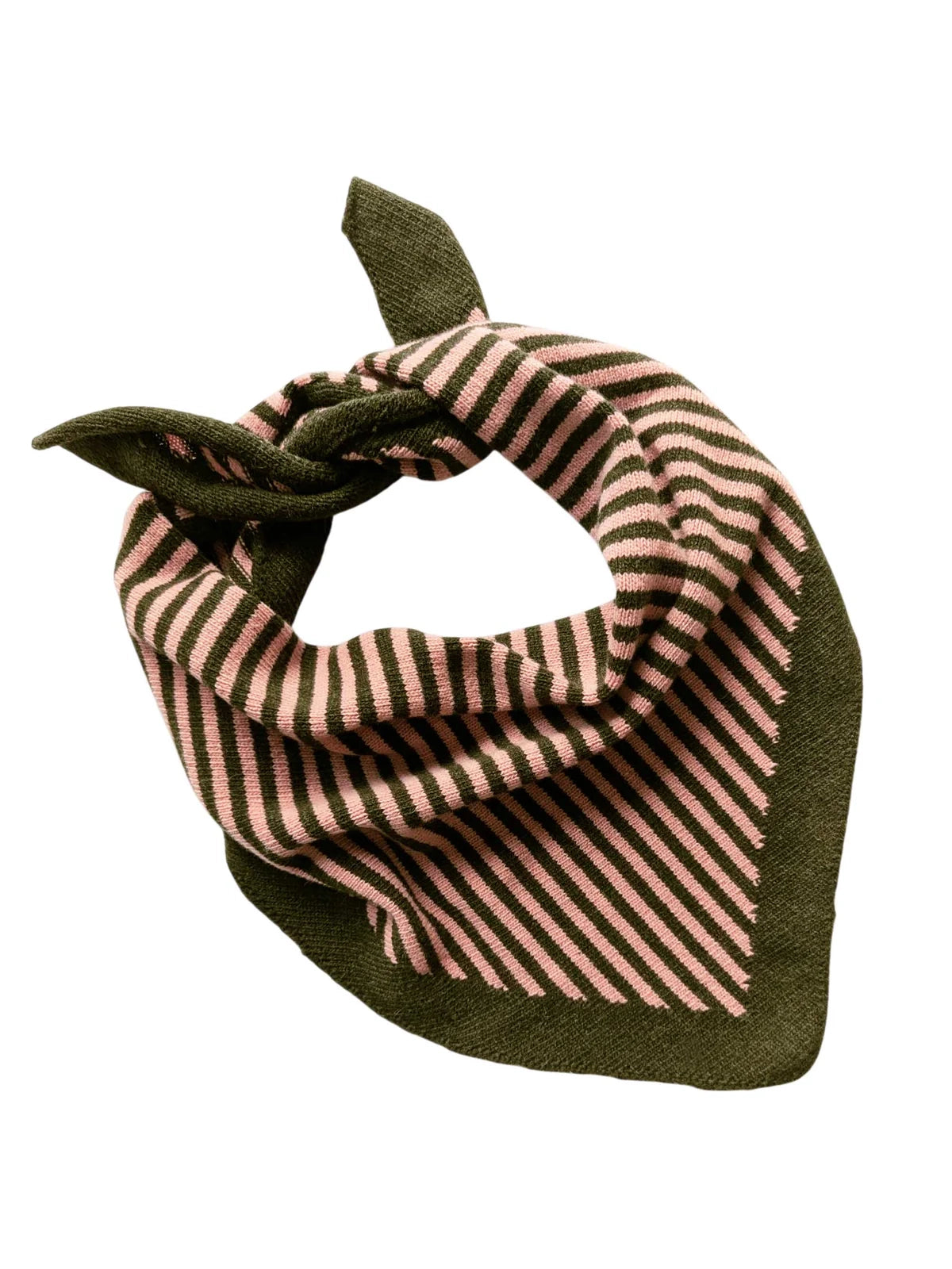 Green & Pink Stripe Triangle Scarf