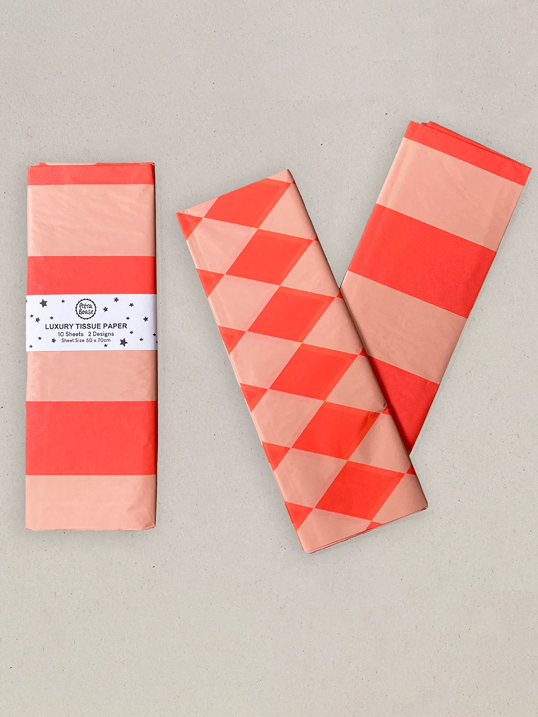 Fluoro Orange & Peach Luxury Tissue Paper