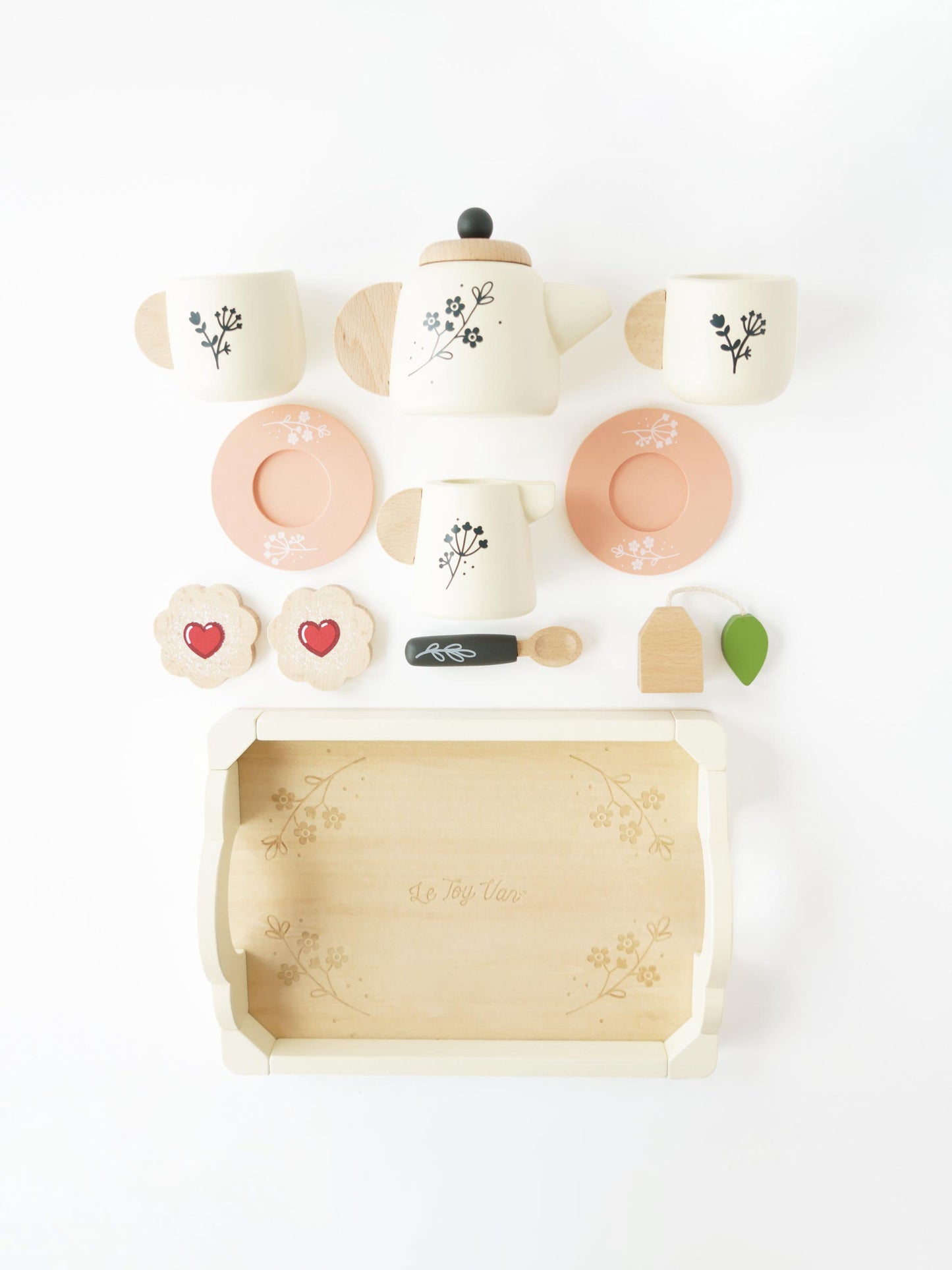 Wooden Tea Set & Tray