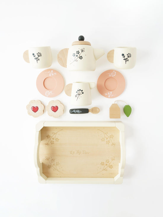 Wooden Tea Set & Tray