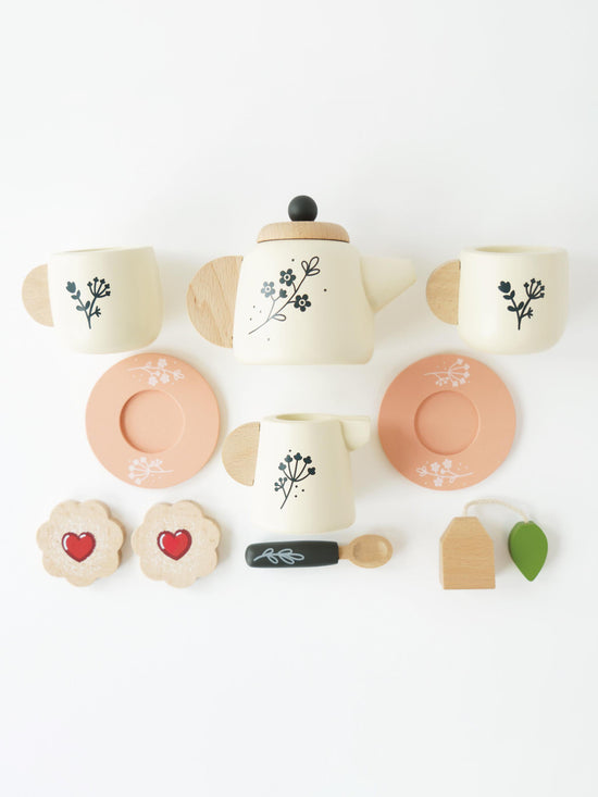 Wooden Tea Set & Tray