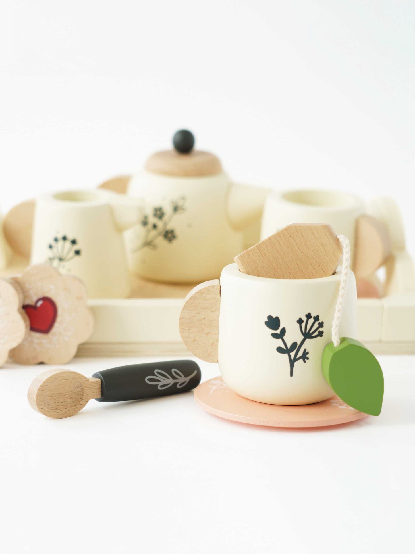 Wooden Tea Set & Tray