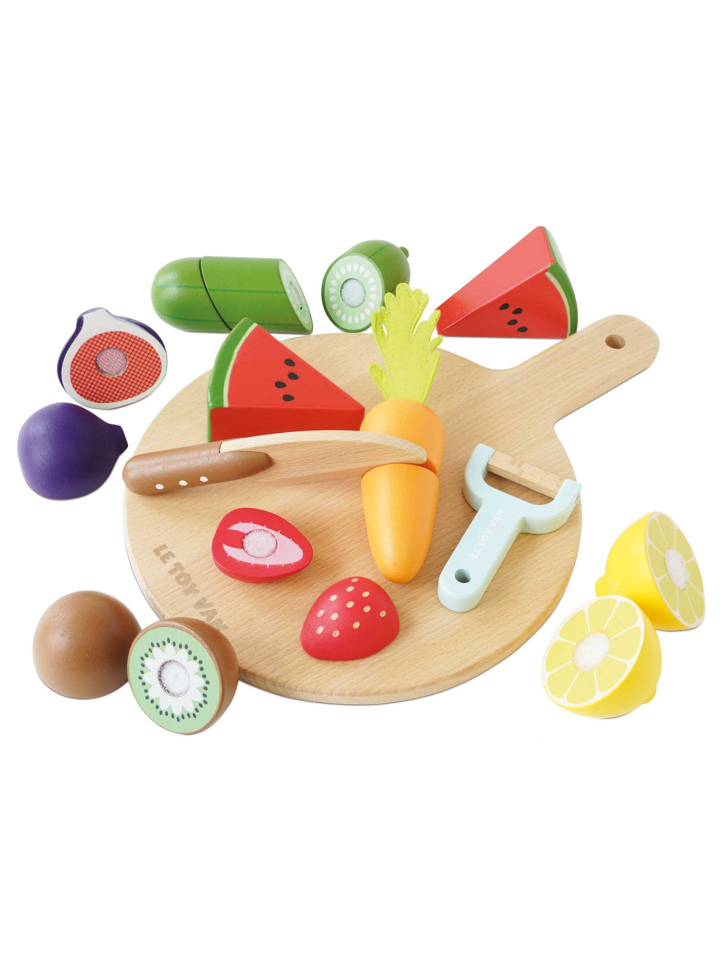 Wooden Chopping Board & Sliceable Play Food