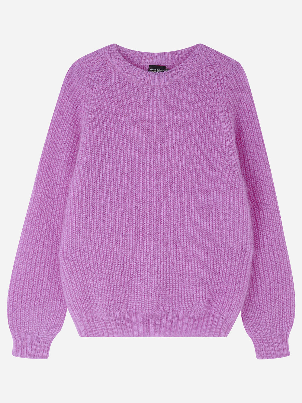 Taffy Pink Mohair Rib Sweater