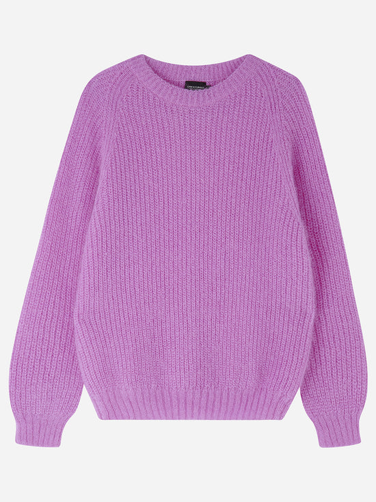 Taffy Pink Mohair Rib Sweater