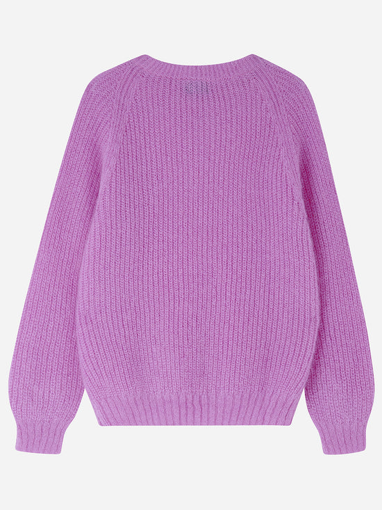 Taffy Pink Mohair Rib Sweater