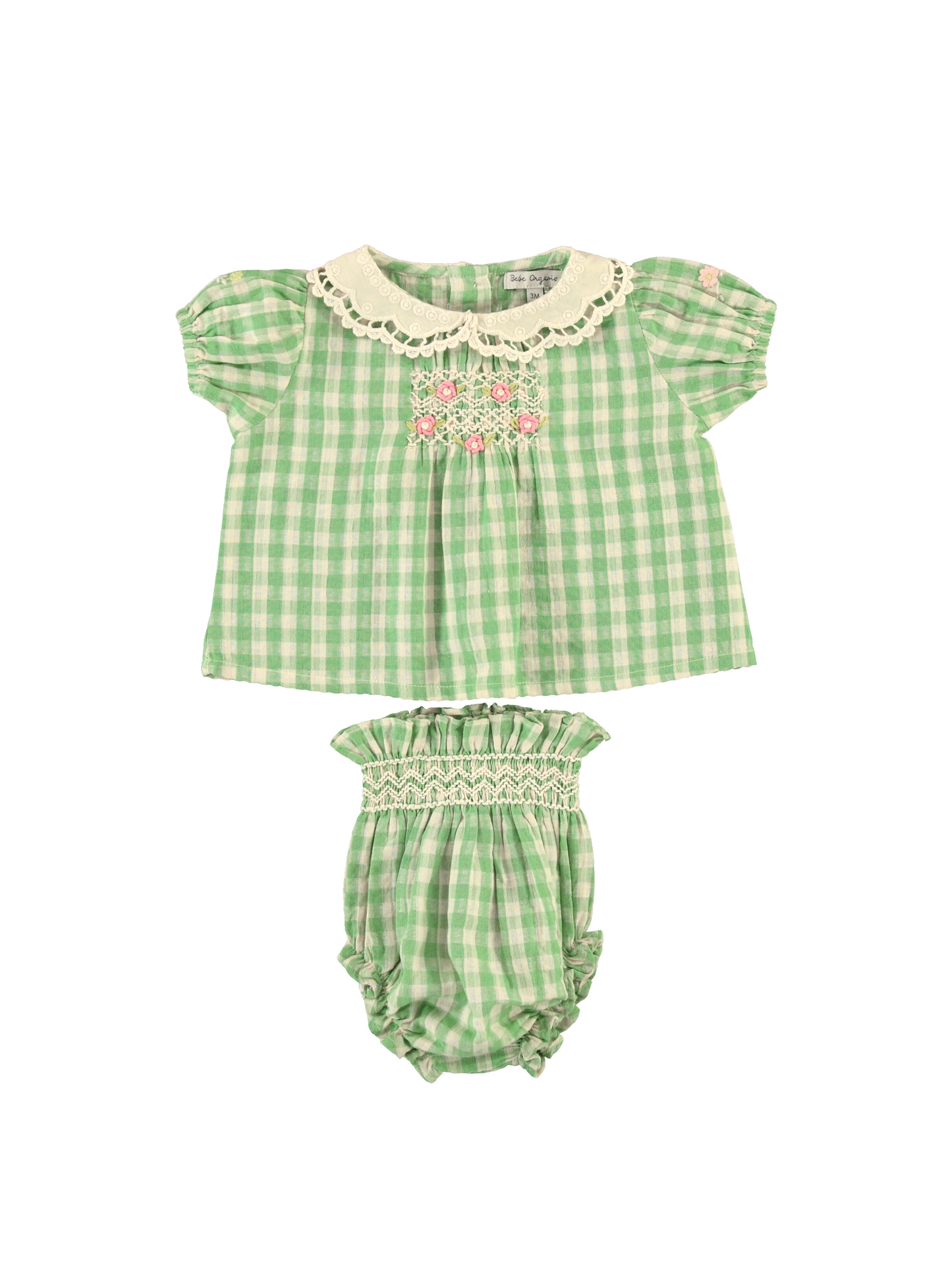 Green Gingham Tilia Baby Set