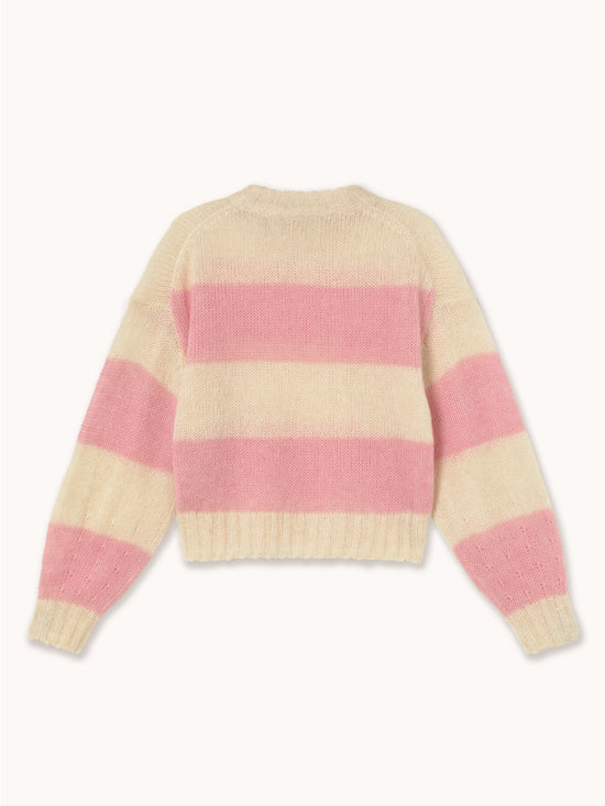Vanilla & Pink Oversized Striped Sweater