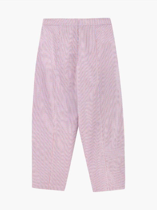 Deep Red & Off White Cutlines Trousers