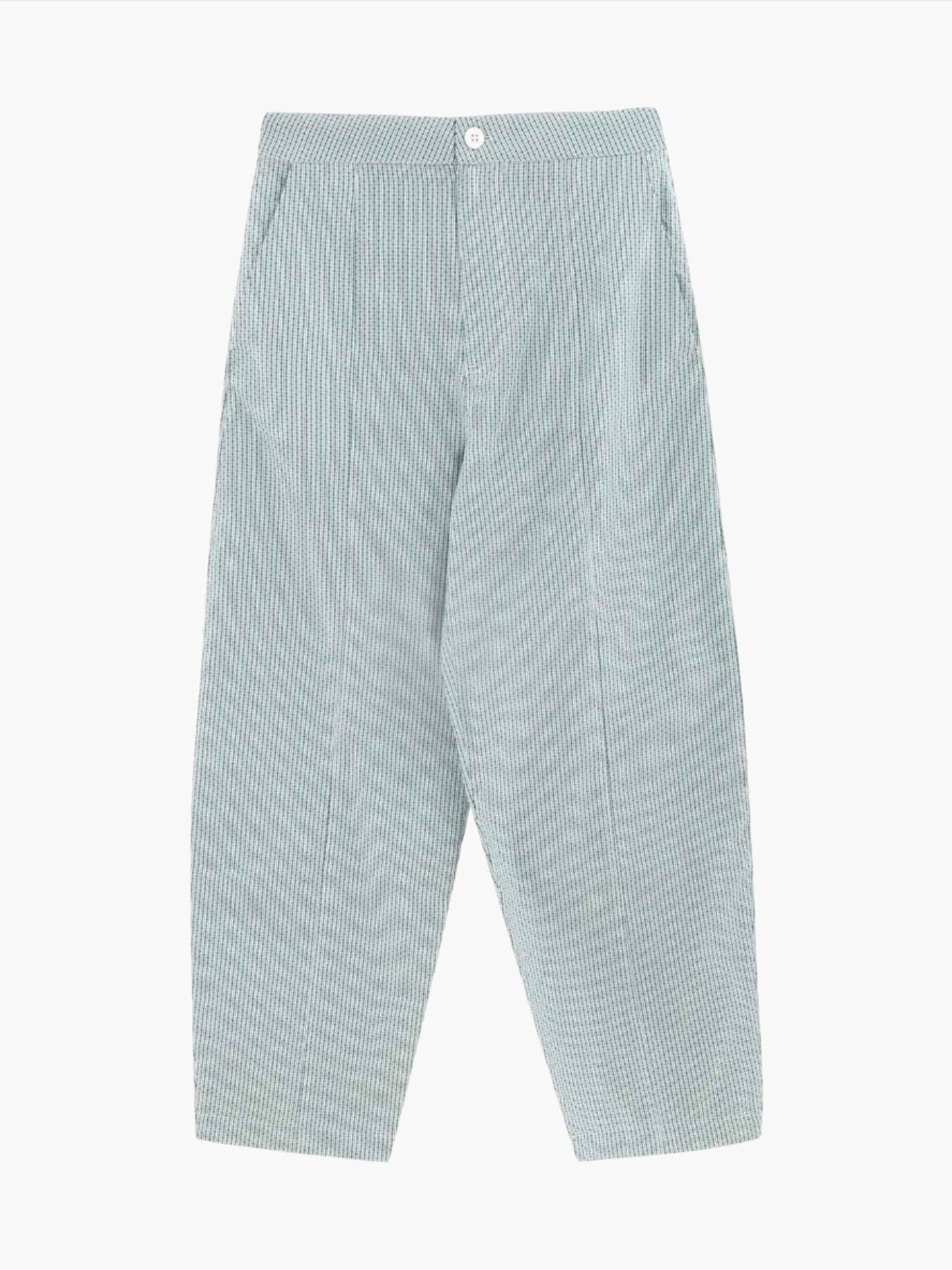 Pine Green & Off White Cutlines Trousers