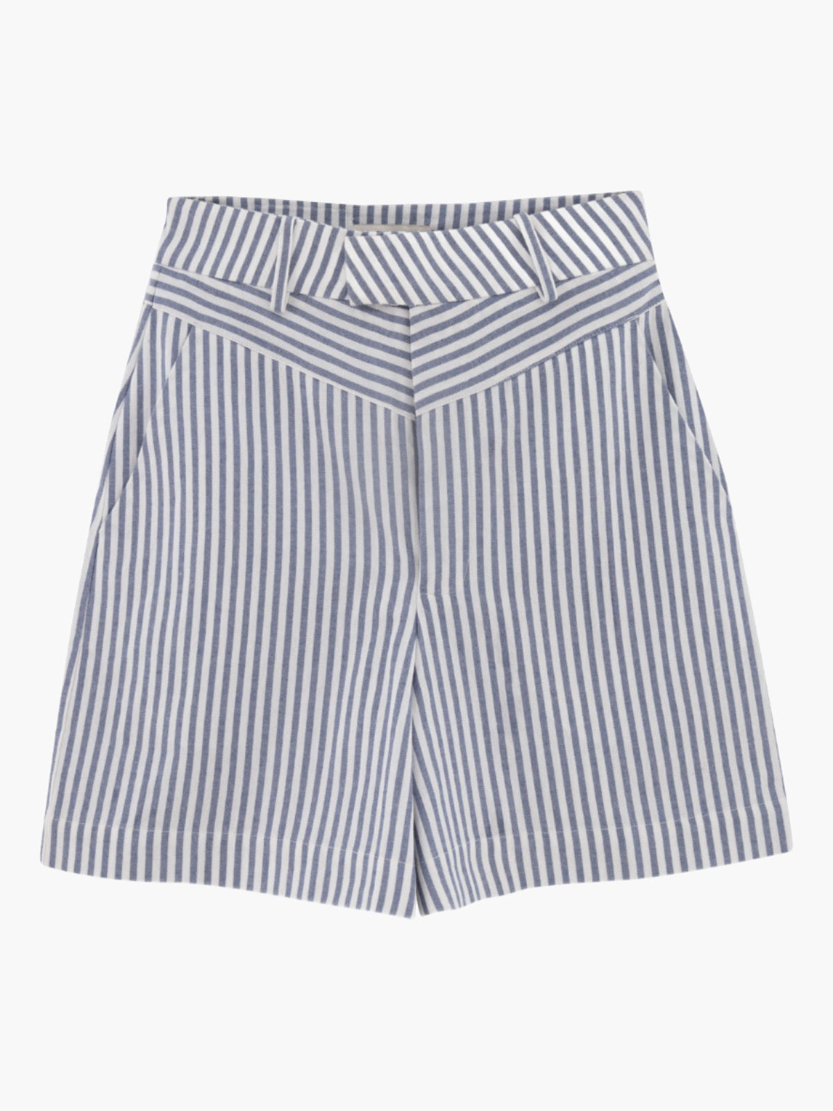 Navy Striped Bermuda Shorts