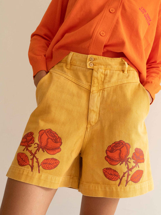 Almond Roses Bermuda Shorts