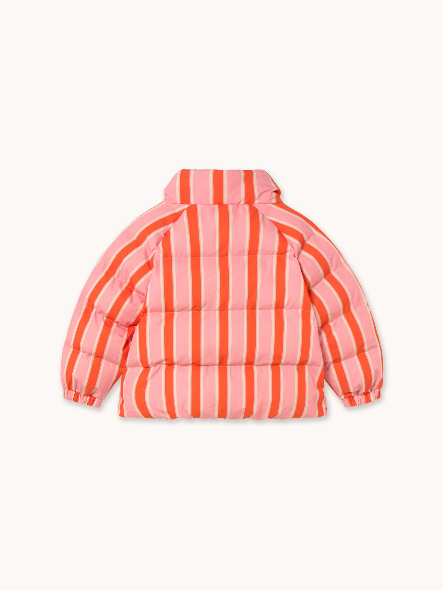 Red & Pink Retro Stripes Short Padded Jacket