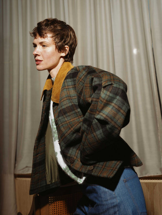 Fern Wool Check Coat