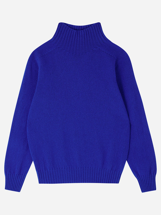 Klein Blue Mock Turtleneck Sweater