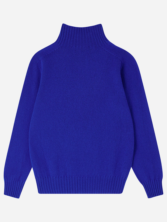 Klein Blue Mock Turtleneck Sweater