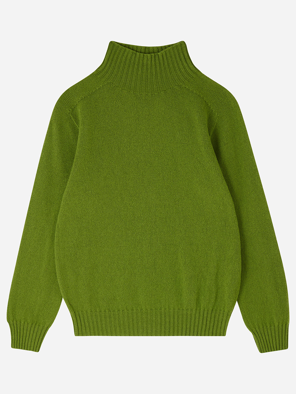 Vivid Green Mock Turtleneck Sweater
