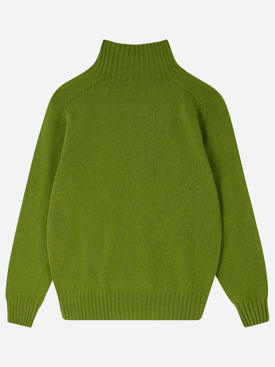 Vivid Green Mock Turtleneck Sweater