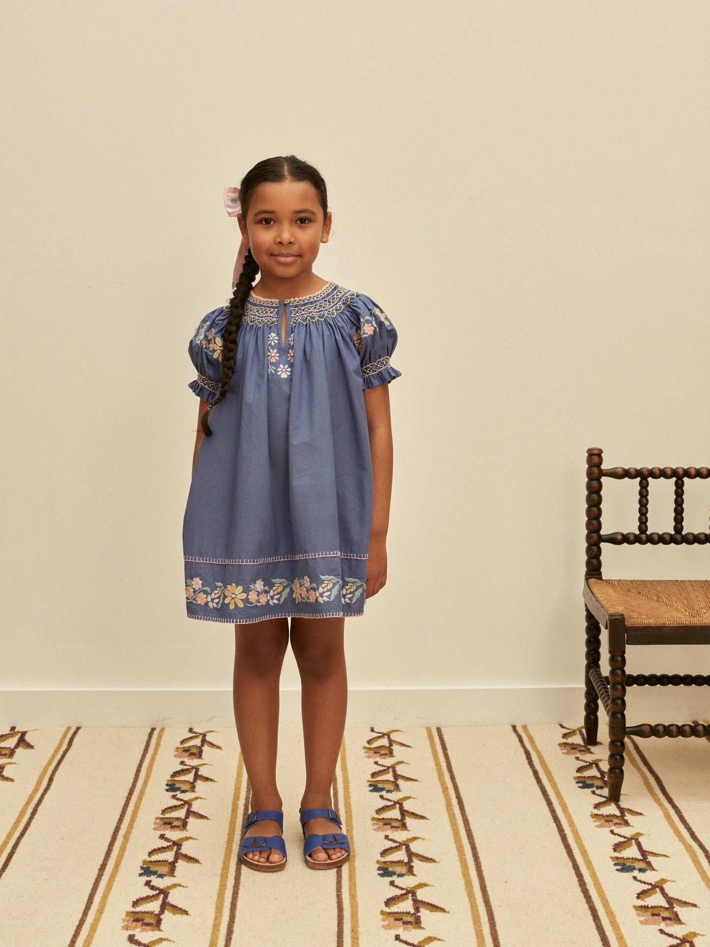 Verna Smock Dress - Azul