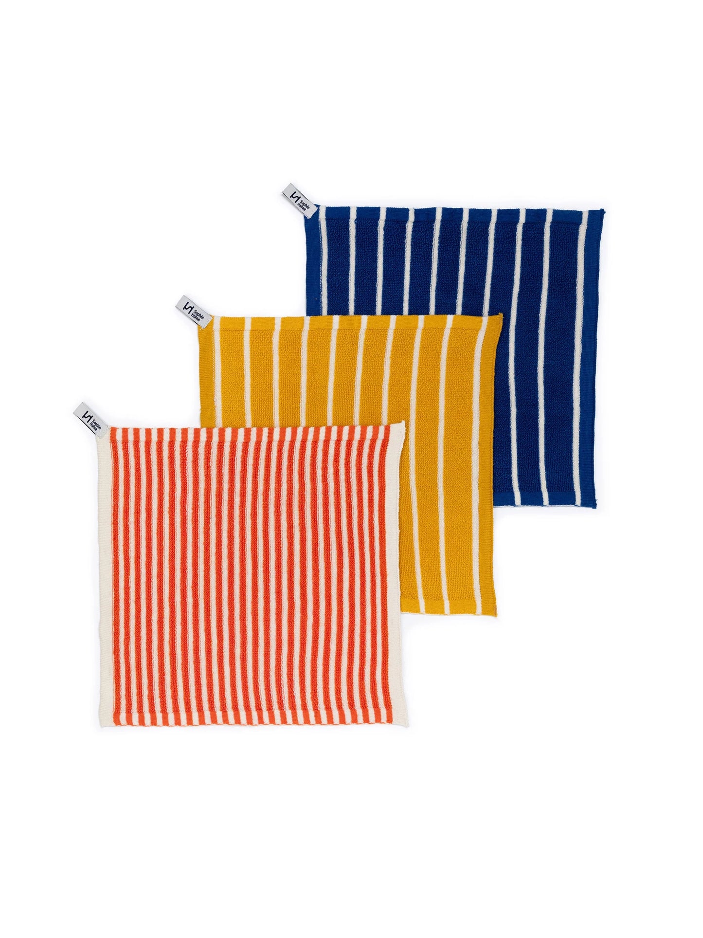 Striped Orange Terry Washcloths