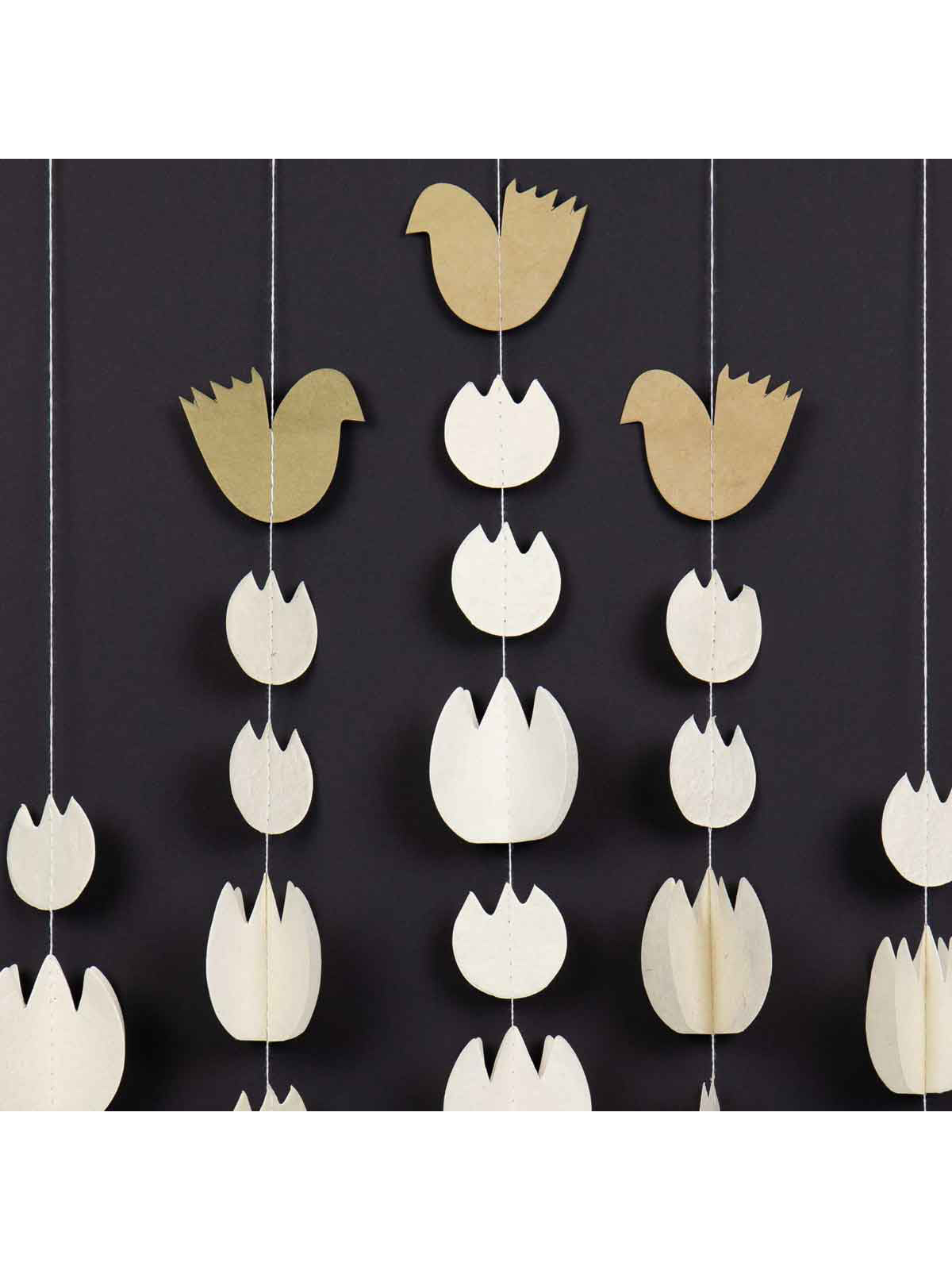 White Tulips & Golden Birds Mobile