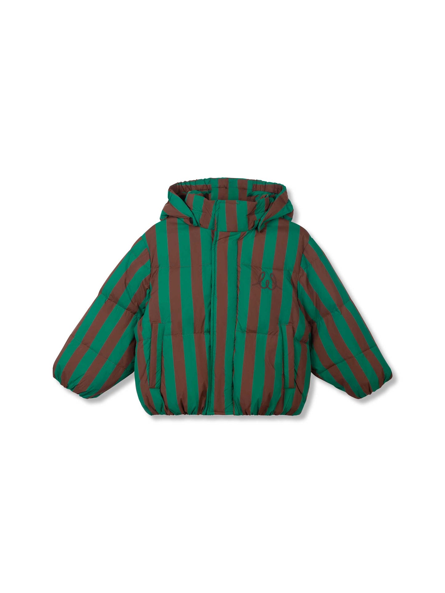 Studio Green & Cocoa Stripe Burletta Down Coat