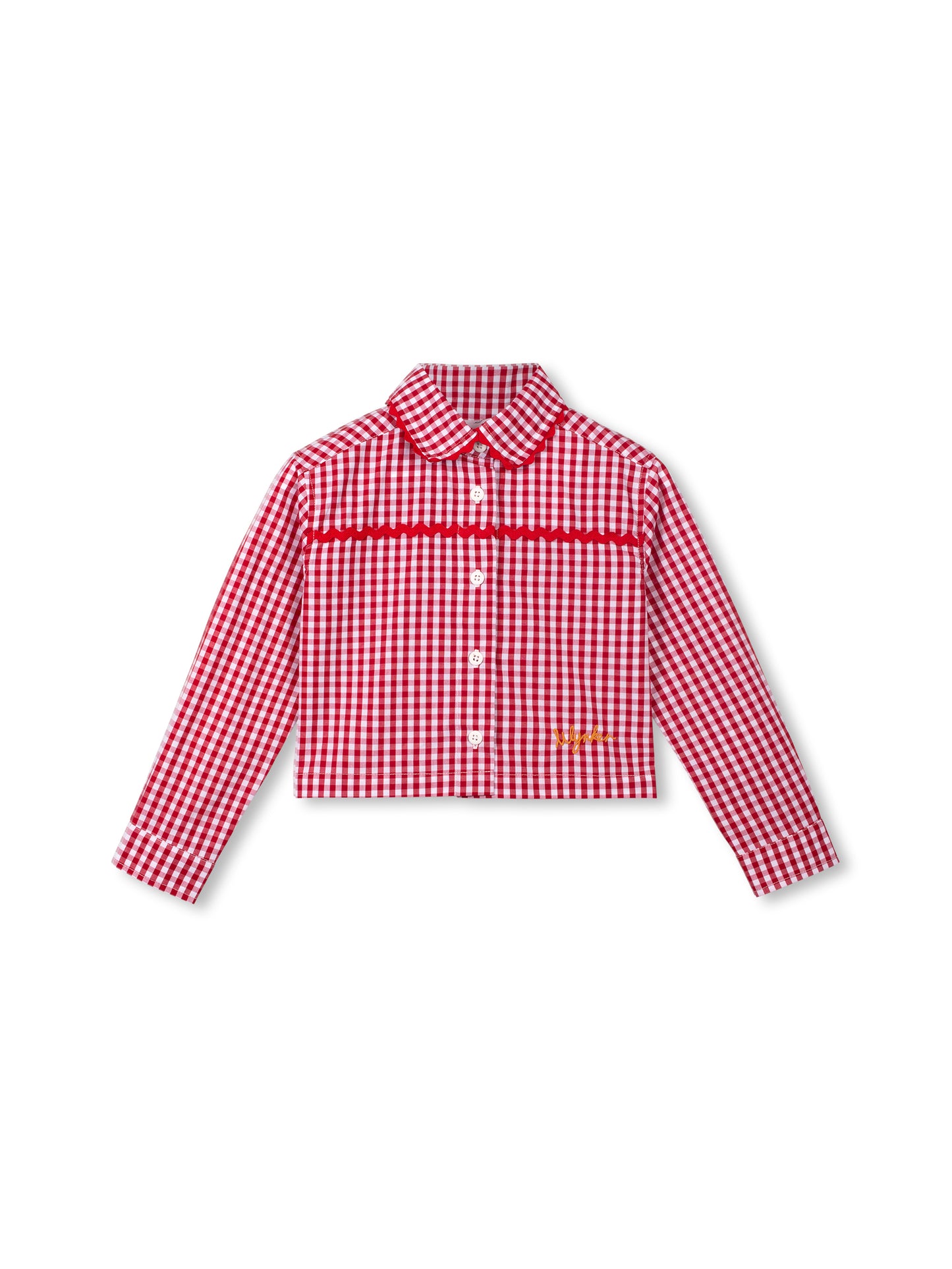 Gingham Red Classic Crop Shirt