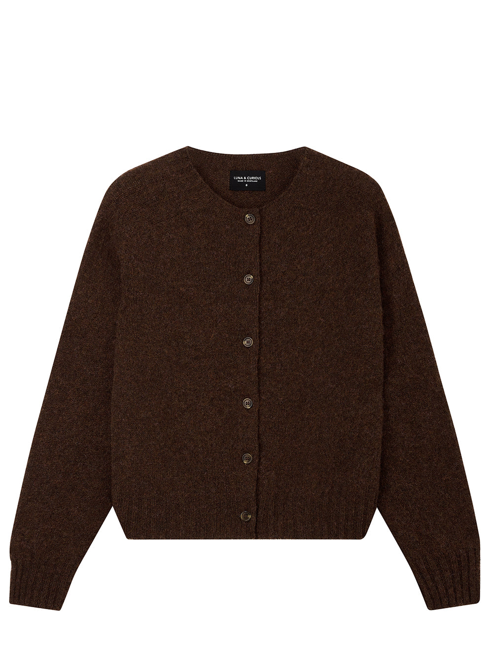 Brown Brushed Wool Cardigan