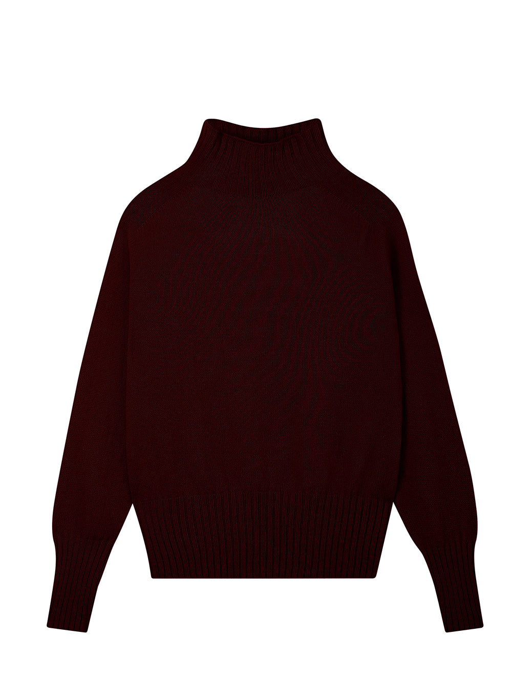 Burgundy Mock Turtleneck Sweater