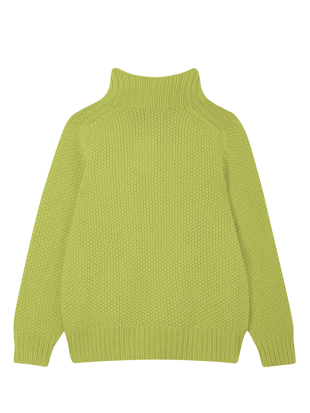 Green Moss Stitch Turtleneck Jumper