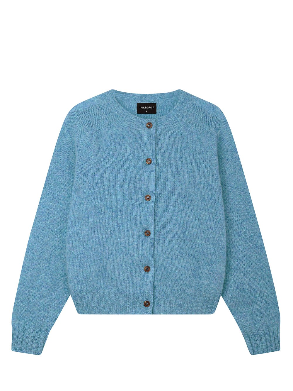 Light Blue Brushed Wool Cardigan
