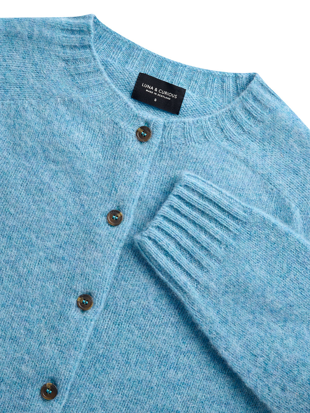 Light Blue Brushed Wool Cardigan