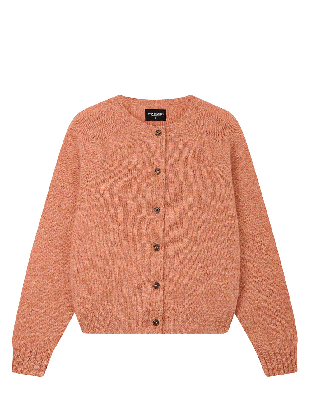 Peach Brushed Wool Cardigan